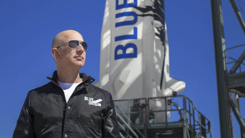 貝佐斯創辦藍色起源太空公司。   圖：翻攝自Blue Origin