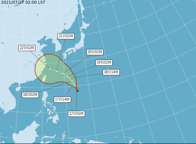 「烟花」颱風最快今晚形成，未來並將增強至中度以上。   