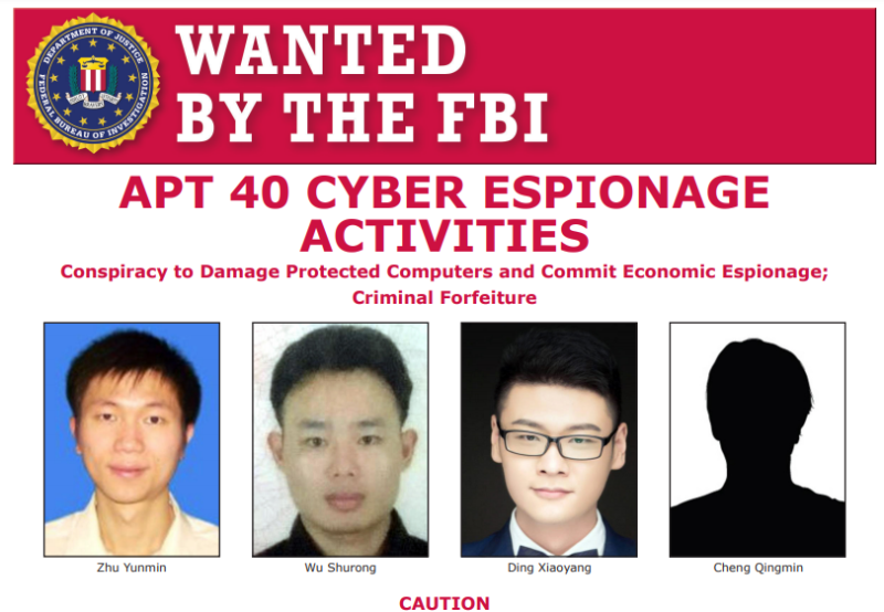 美國司法部起訴4名受雇中共國家安全部的駭客。   圖：翻攝美國司法部官網
