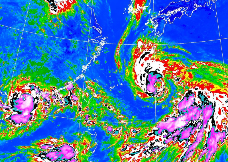 氣象局表示，預估烟花颱風將在下半天增強為中颱，最快明晨發布海警。   圖：中央氣象局／提供