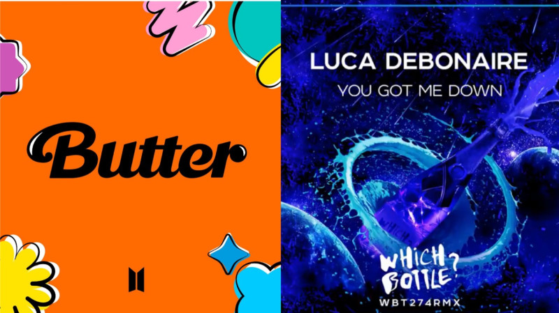 BTS《Butter》和荷蘭音樂人Luca《You Got Me Down》有相似之處，陷入抄襲爭議。   圖：翻攝自Twitter／Youtube