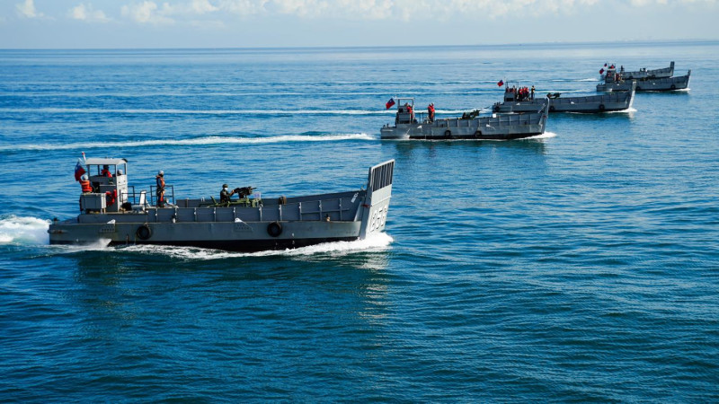 海軍機械化登陸艇。   圖：翻攝中華民國海軍臉書