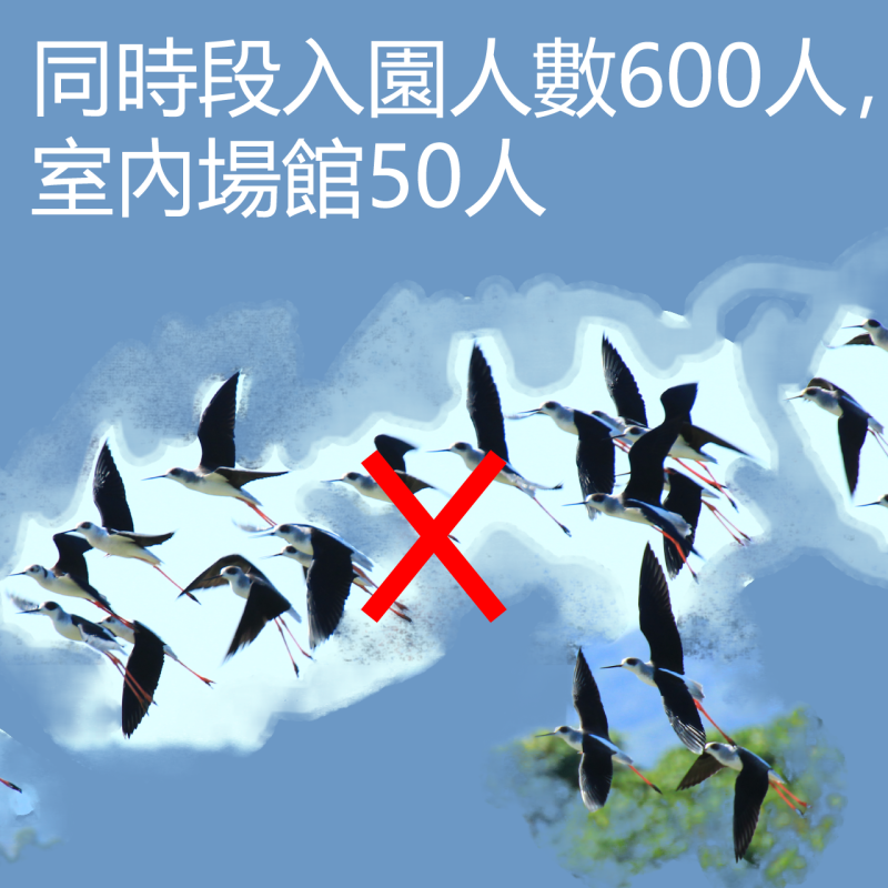 園區公告：容留人數。   圖：台北市關渡自然公園提供