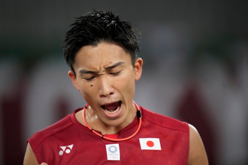 桃田賢斗東京奧運羽球男單小組賽意外出局。   圖：美聯社／達志影像／提供