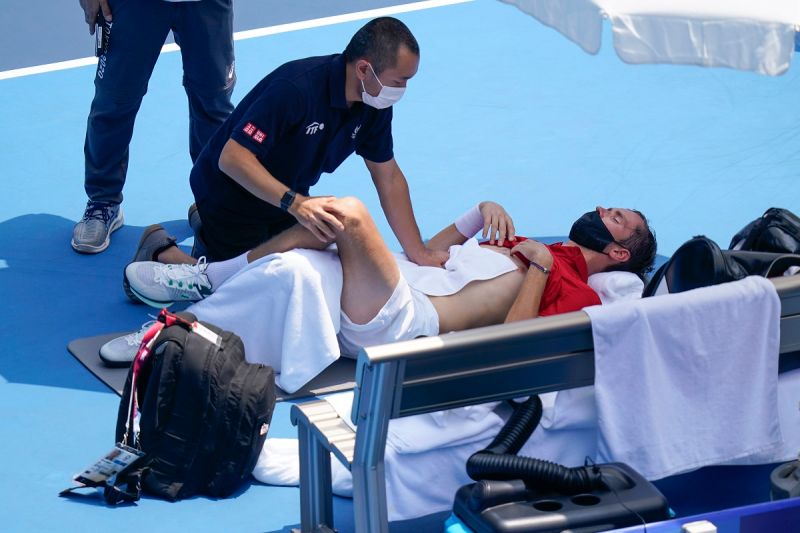 俄羅斯好手Daniil Medvedev因為東京奧運網球場濕熱而申請醫療暫停。   圖：美聯社／達志影像／提供