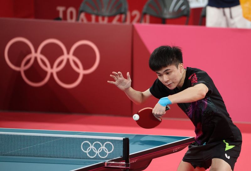 台灣桌球好手林昀儒在東京奧運男單四強戰出賽世界球王樊振東，最終以3比4惜敗。（示意圖）   圖：體育署／提供