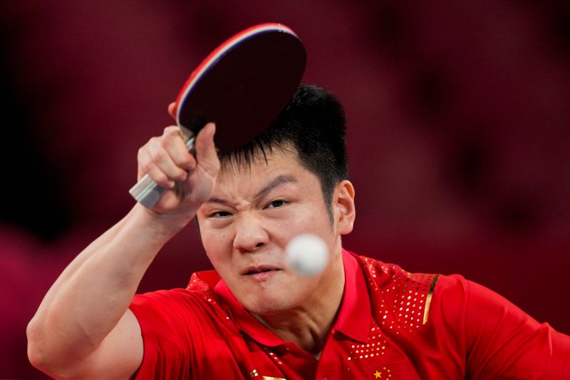 大陸球王樊振東在東京奧運4強戰擊敗林昀儒。   圖：美聯社／達志影像／提供