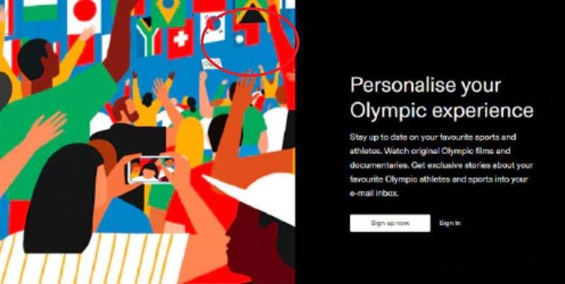 有中國網友在2022北京冬奧網站上發現，上頭所使用的各國國旗圖片，裡面竟有台灣國旗。   圖：翻攝微博