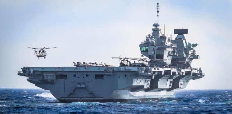 「伊麗莎白女王號」航母最新位置已抵達關島。   圖：翻攝Commander UK Carrier Strike Group推特