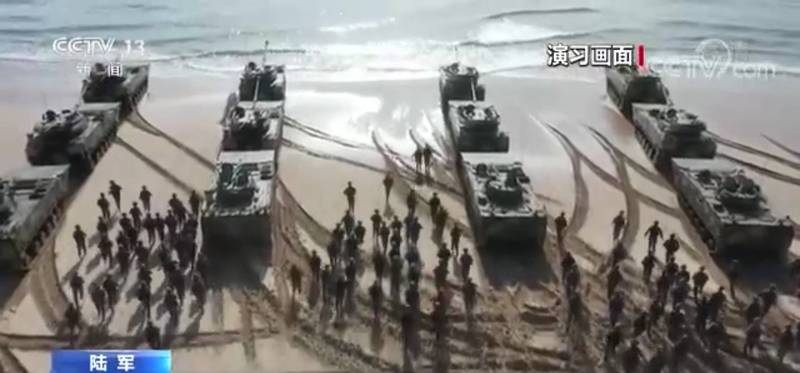 號稱是中國「攻台主力」的第73集團軍7月開始在福建省東部外海舉行實戰演習。   圖：翻攝央視