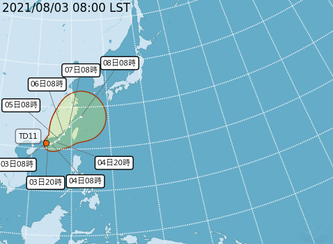 海南島附近生成熱帶性低氣壓，可能成為今年9號颱風「盧碧」。   圖：中央氣象局／提供