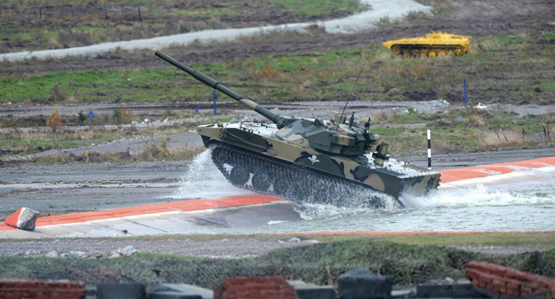 俄國空降部隊即將列裝的「章魚-SDM1」水陸兩棲坦克。   圖：翻攝環球網
