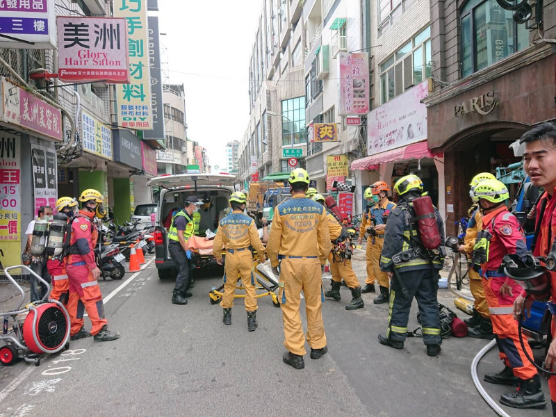 中市成功路施工意外，五人送醫急救。   圖:台中市消防局/提供