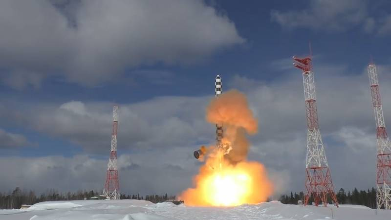 俄國可搭載核彈頭新型洲際彈道導彈「薩爾馬特」。   圖 : 翻攝俄國國防部