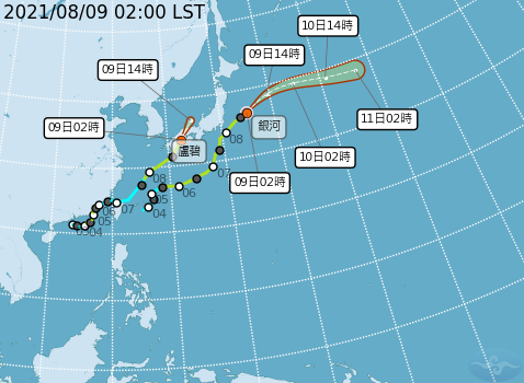 「盧碧」、「銀河」颱風遠颺，雙雙朝日本前進，對台威脅解除，不過颱風帶來的西南氣流威力不容小覷。   圖：中央氣象局/提供