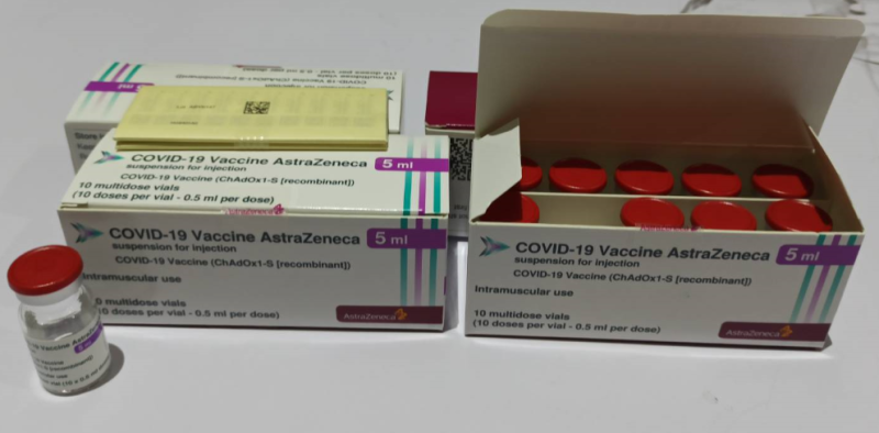 食藥署表示，7/31晚間至歐洲空運抵台之立陶宛政府捐贈AZ之COVID-19疫苗共近20,000劑，今(8/9）完成封緘檢驗。   圖：食藥署/提供