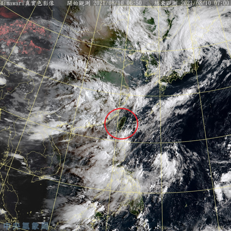 盤旋已久的西南氣流已經朝日本前去，今天起降雨趨緩，不過，仍須注意午後各地山區與大台北地區，可能有局部較大雨勢發生。   圖：中央氣象局/提供