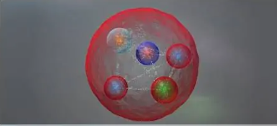 歐洲核研究組織 (CERN) 的物理學家在8月初舉行的歐洲物理學會高能物理學會議上宣布，他發現了一種新的四夸克粒子Tcc+。圖為四夸克粒子示意圖   圖：翻攝自百度百科