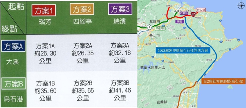 北宜快速道路規劃。   圖：宜蘭縣政府/新頭殼合成