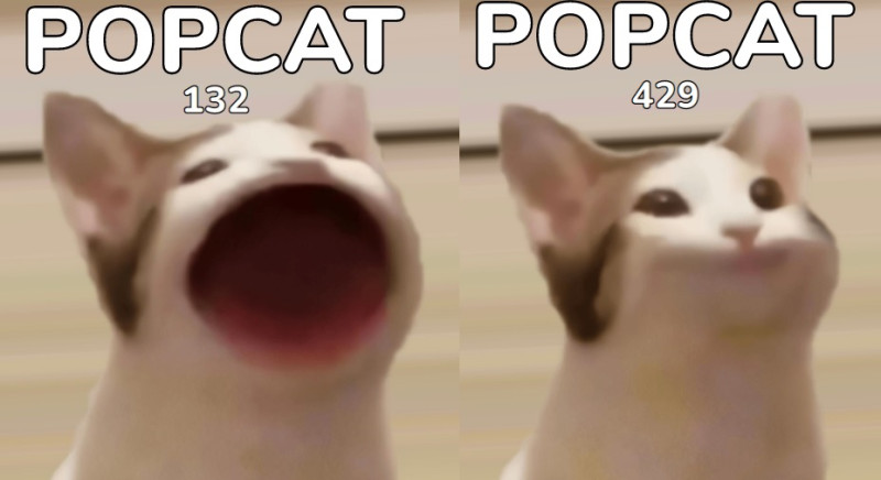 「POPCAT」迷因貓點擊大賽   圖:popcat.click