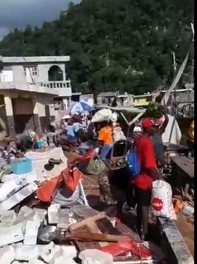 海地民防機構在推特發文表示，「強震罹難者攀升至227人，包括南部158人」   圖/截取自UNICEF Haiti推特影片