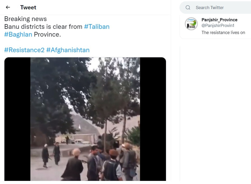 反抗軍已經將塔利班趕出某些地區。   圖：翻攝反抗軍推特帳號Panjshir