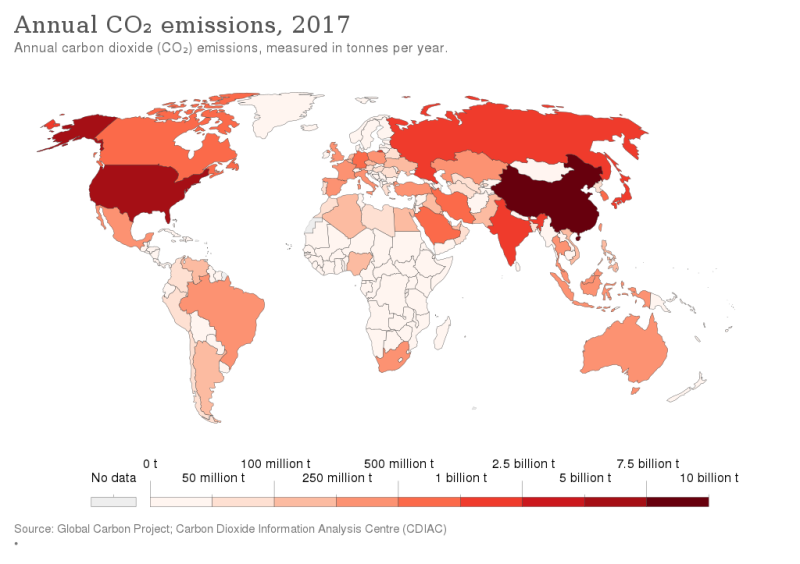 中國的碳排放量佔全世界第一   圖：Our World In Data提供／CC BY 3.0