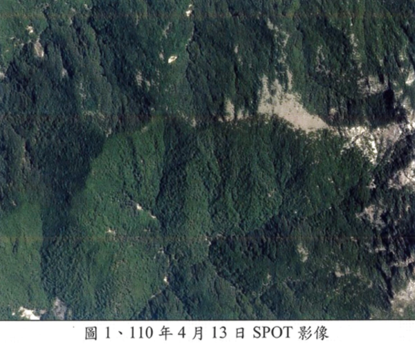 檢察官利用衛星影像還原當時森林失火前的原貌。   圖：南投地檢署提供