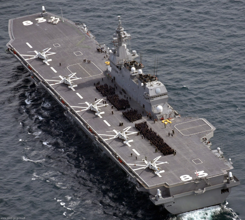 日本海上自衛隊直升機驅逐艦「出雲號(DDH-183)」。   圖：翻攝seaforces.org網頁