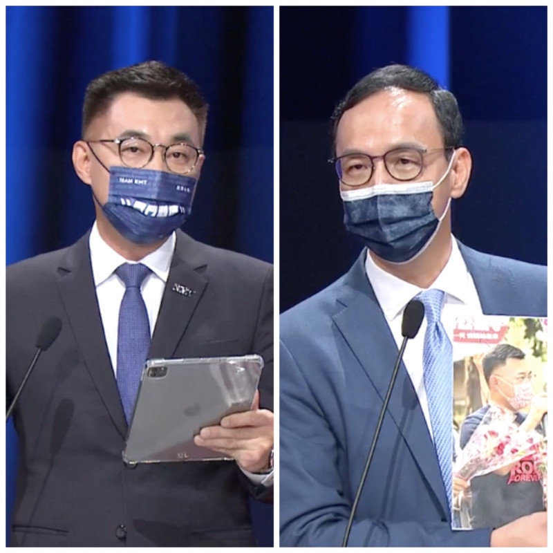 江啟臣（左）、朱立倫（右）爭取國民黨主席。   圖：翻攝自中國國民黨臉書（新頭殼合成）