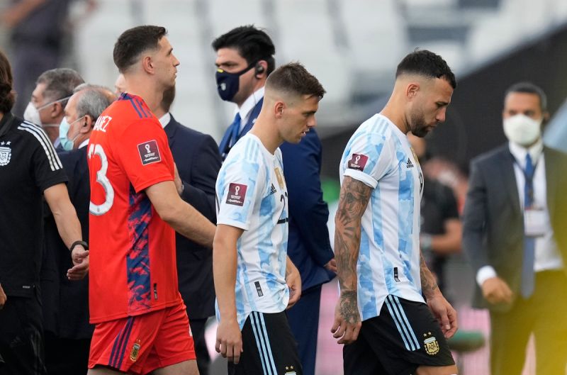 阿根廷4名足球員違反巴西防疫規定，被要求退場。   圖／美聯社／達志影像