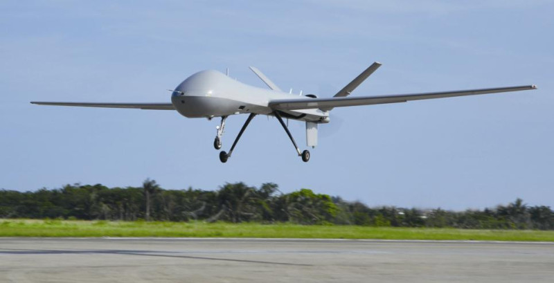 中山科學研究院研發的「二代騰雲無人機」，連日來於空軍佳山基地密集進行性能測試。   圖：擷取自中科院官網