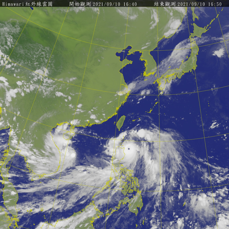 強颱「璨樹」預計明後兩日最靠近颱風。   圖：取自中央氣象局網站