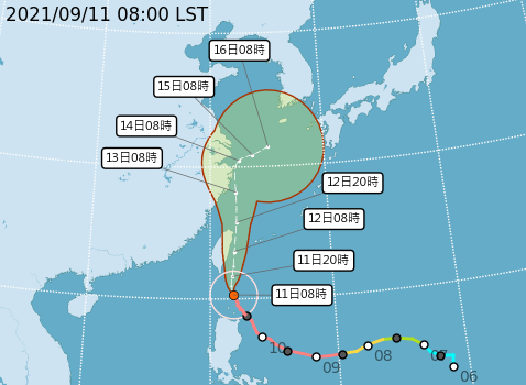 燦樹颱風正逐步逼近台灣。   圖：取自中央氣象局網站