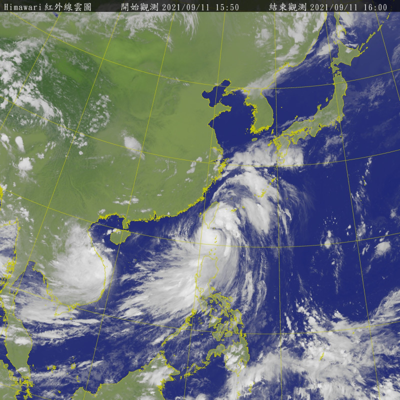 燦樹颱風來襲，華信、立榮宣布9/12國內線全取消。   圖：取自中央氣象局網站