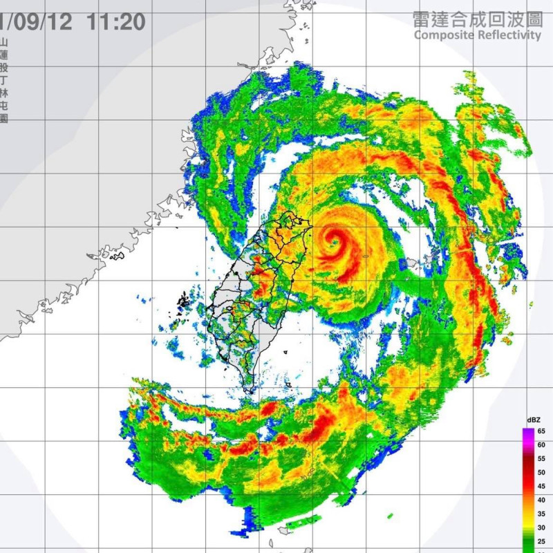 璨樹颱風選擇了颱風最佳路徑，對陸地破壞性小，但北部地區仍須嚴防大雨。   圖: 翻攝自王定宇臉書