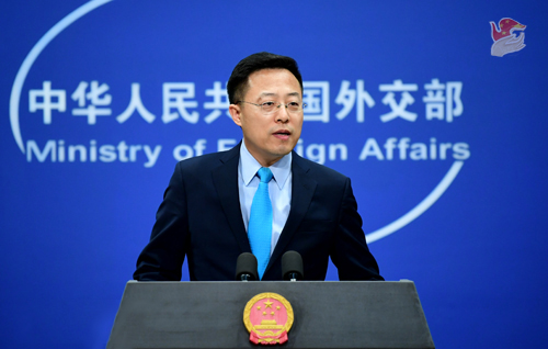 中國外交部發言人趙立堅譴責英國國會拒中國大使參加活動。   圖 : 翻攝《環球網》