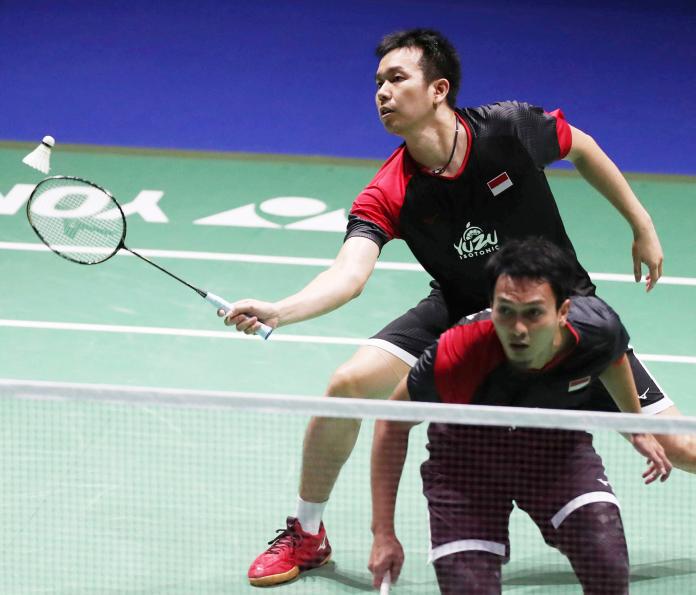 印尼男雙Hendra Setiawan/Mohammad Ahsan。   圖／美聯社／達志影像