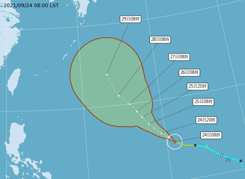 氣象專家彭啟明表示，蒲公英颱風可能很快增強為強烈颱風。   圖：中央氣象局／提供