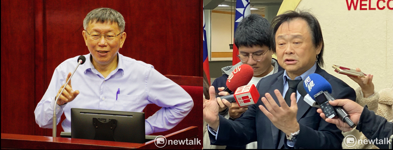 民進黨台北市議員王世堅(右)一反常態，竟在會議中稱讚台北市長柯文哲(左)。（資料照）   圖：張良一（左）、周煊惠／攝（新頭殼合成）