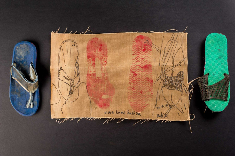 拉黑子・達立夫作品《旅行在50步的空間》局部。   圖：高雄市文化局提供