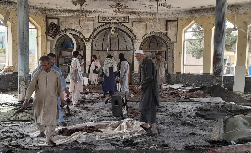 阿富汗一座什葉派清真寺，今(8)日發生爆炸案。   圖:達志影像/美聯社