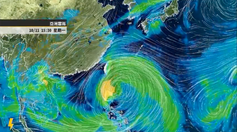 天氣風險今在臉書上表示，圓規颱風接近中，下週一至週二影響最顯著。   圖：翻攝自天氣風險臉書專頁