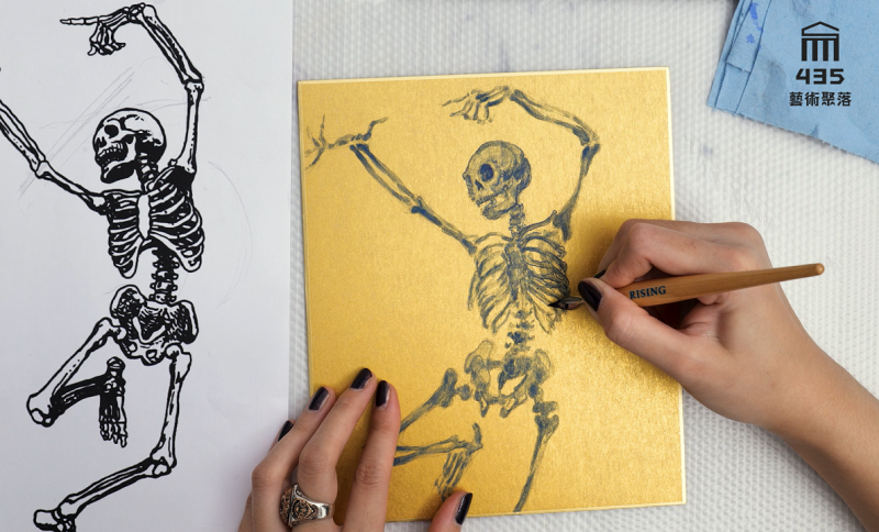 《435藝術宅在家》陳思穎「DANSE MACABRE 與死亡共舞：骷髏藝術介紹與撞色骷髏創作教學」。   圖：新北市文化局提供