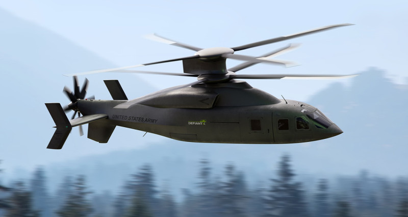 塞考斯基/波音(Sikorsky-Boeing)共同研發的遠程突擊直升機「Defiant-X」。   圖：翻攝洛克希德．馬丁官網