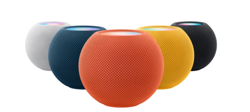 智慧喇叭HomePod mini新增三個顏色。   圖：取自蘋果官網