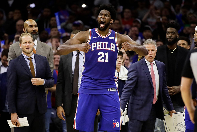 76人明星中鋒Joel Embiid。   圖／美聯社／達志影像