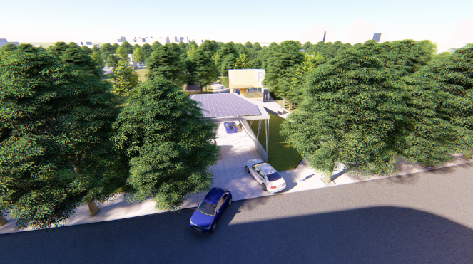 溪北公園停車場模擬圖。   圖：新北市交通局提供