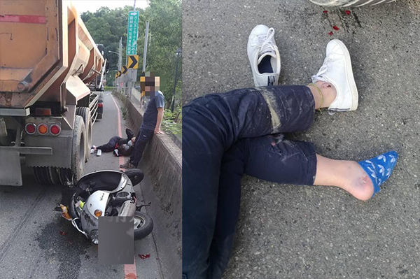 騎士家屬指控，砂石車駕駛竟然宣稱是不滿女騎士「鑽車」，所以就「頂她屁股兩下」。   圖：翻攝我是三峽人 iSanxia臉書