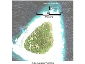 太平洋共和體秘書處 2012 年曾繪製過東方島。   圖:GEOEYE
